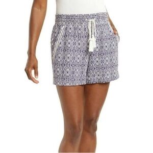 3/25$ (Mix)Briggs white & blue medium Linen  Blend Short - NWT
